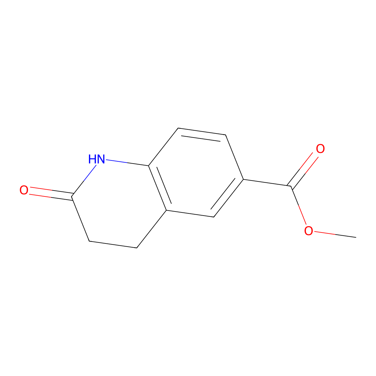 Methyl 2-oxo-1,2,3,4-tetrahydroquinoline-6-carboxylate molecular structure, CAS 177478-63-6