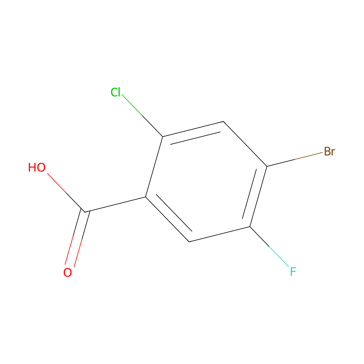 4-Bromo-2-chloro-5-fluorobenzoic acid molecular structure, CAS 177480-81-8