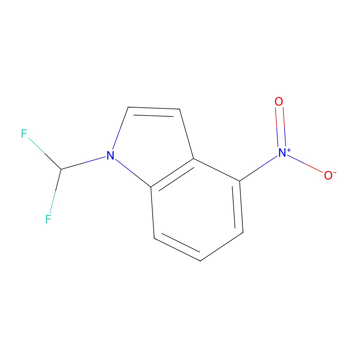 1-(difluoromethyl)-4-nitro-1H-indole molecular structure, CAS 1774830-17-9