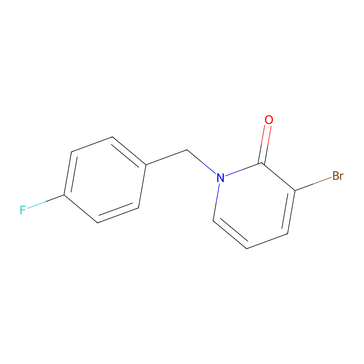 3-Bromo-1-(4-fluorobenzyl)pyridin-2(1H)-one molecular structure, CAS 1774887-92-1