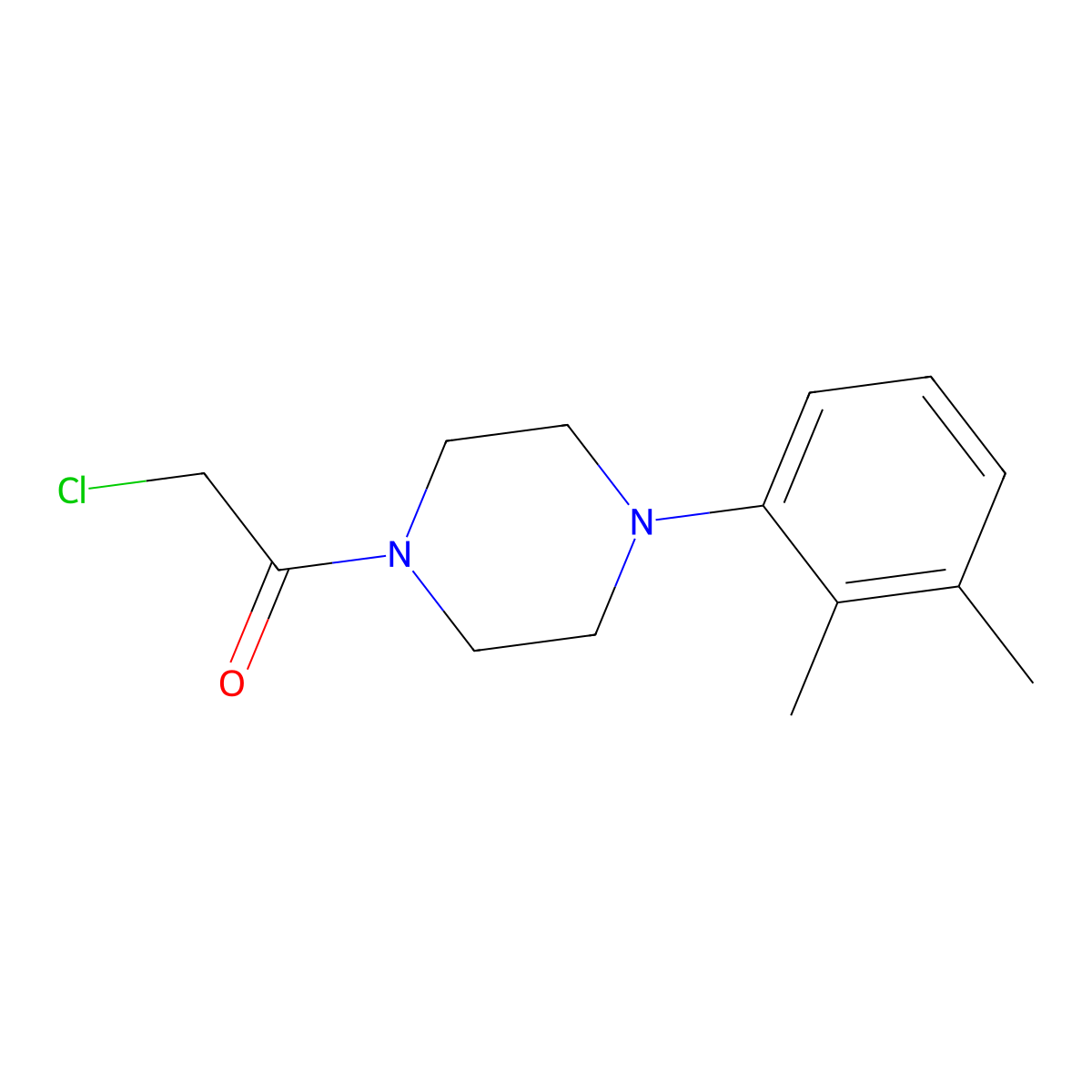 2-Chloro-1-(4-(2,3-dimethylphenyl)piperazin-1-yl)ethanone molecular structure, CAS 177489-01-9
