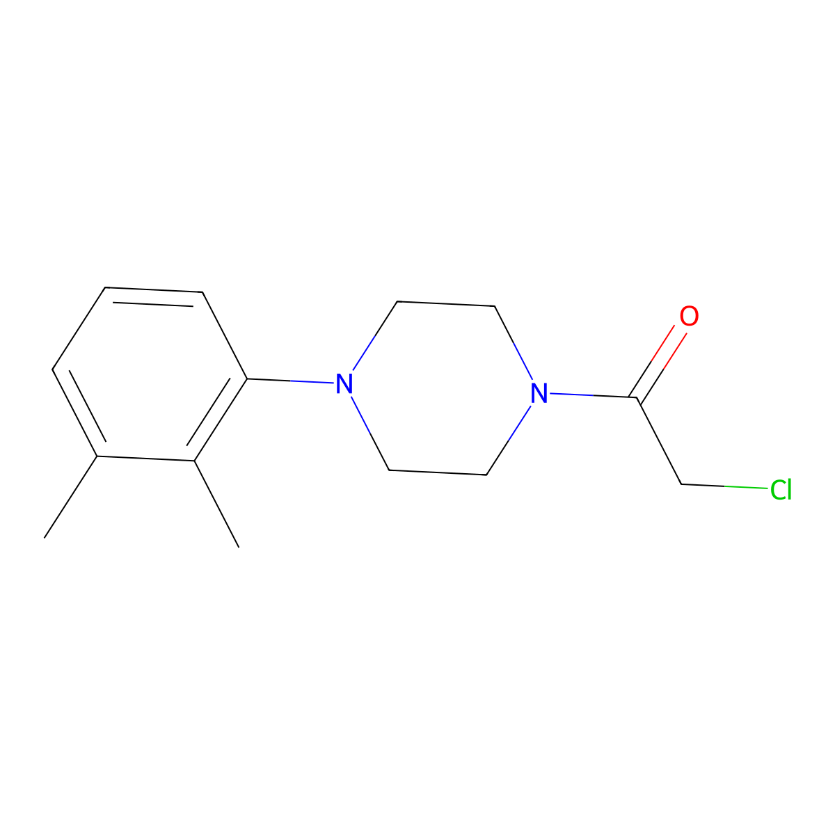2-Chloro-1-(4-(2,3-dimethylphenyl)piperazin-1-yl)ethanone molecular structure, CAS 177489-01-9