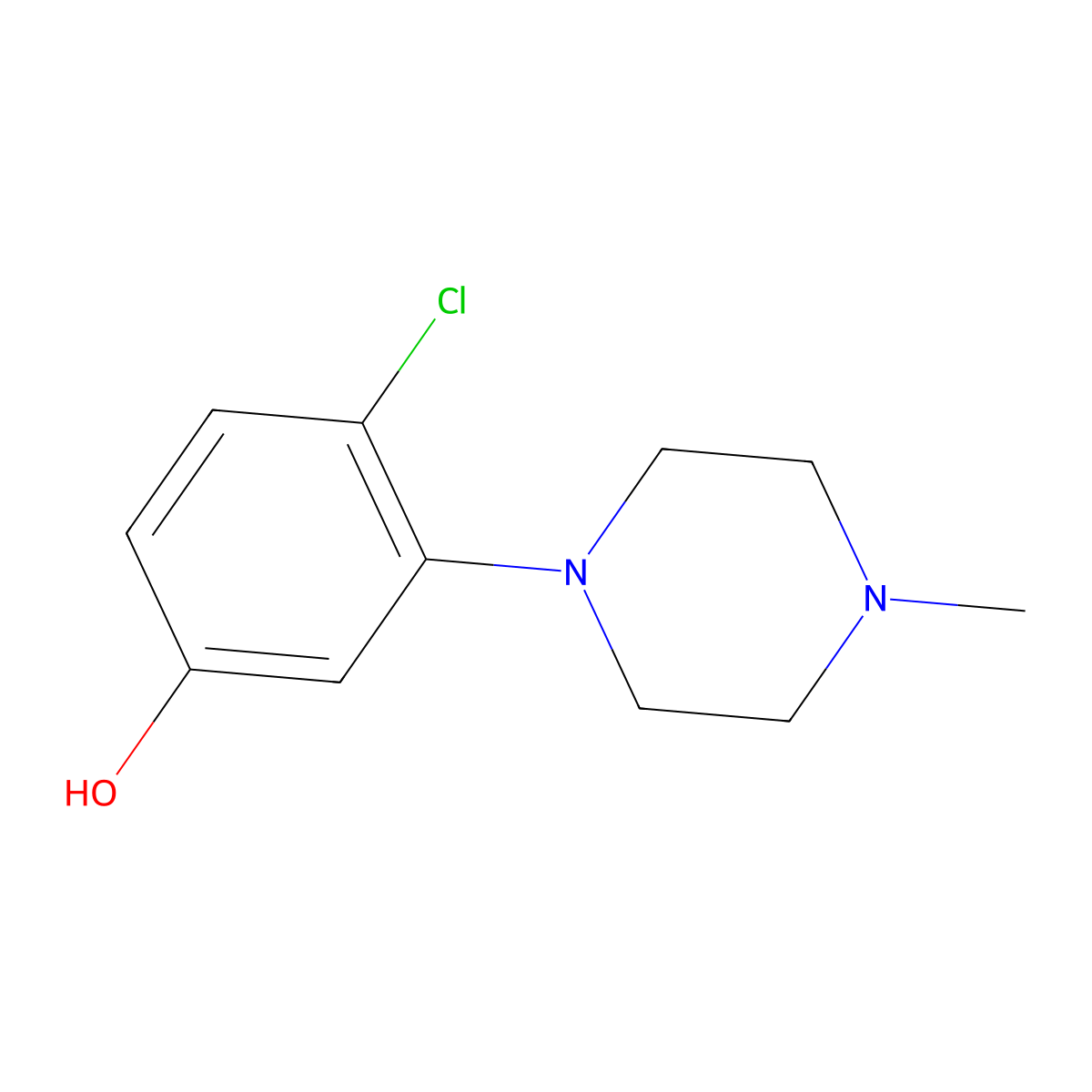 4-Chloro-3-(4-methylpiperazin-1-YL)phenol molecular structure, CAS 177489-11-1