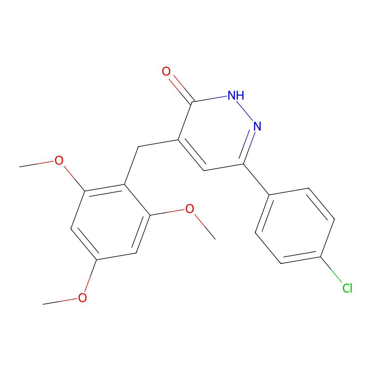 6-(4-chlorophenyl)-4-(2,4,6-trimethoxybenzyl)pyridazin-3(2H)-one molecular structure, CAS 177489-99-5