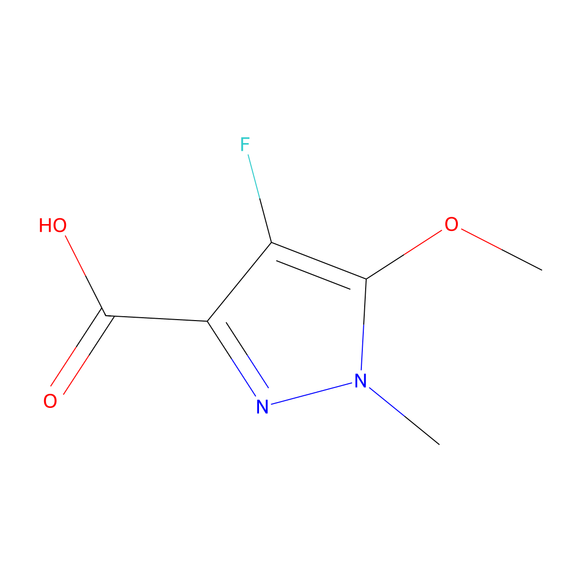 4-Fluoro-5-methoxy-1-methyl-1H-pyrazole-3-carboxylic acid molecular structure, CAS 1774891-89-2