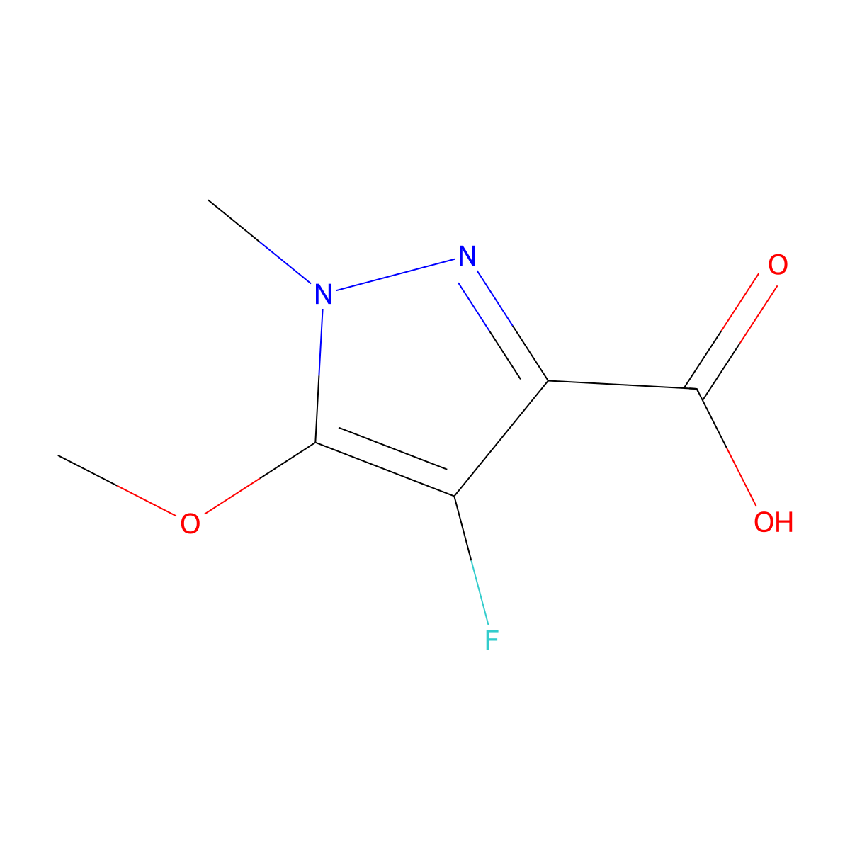 4-Fluoro-5-methoxy-1-methyl-1H-pyrazole-3-carboxylic acid molecular structure, CAS 1774891-89-2