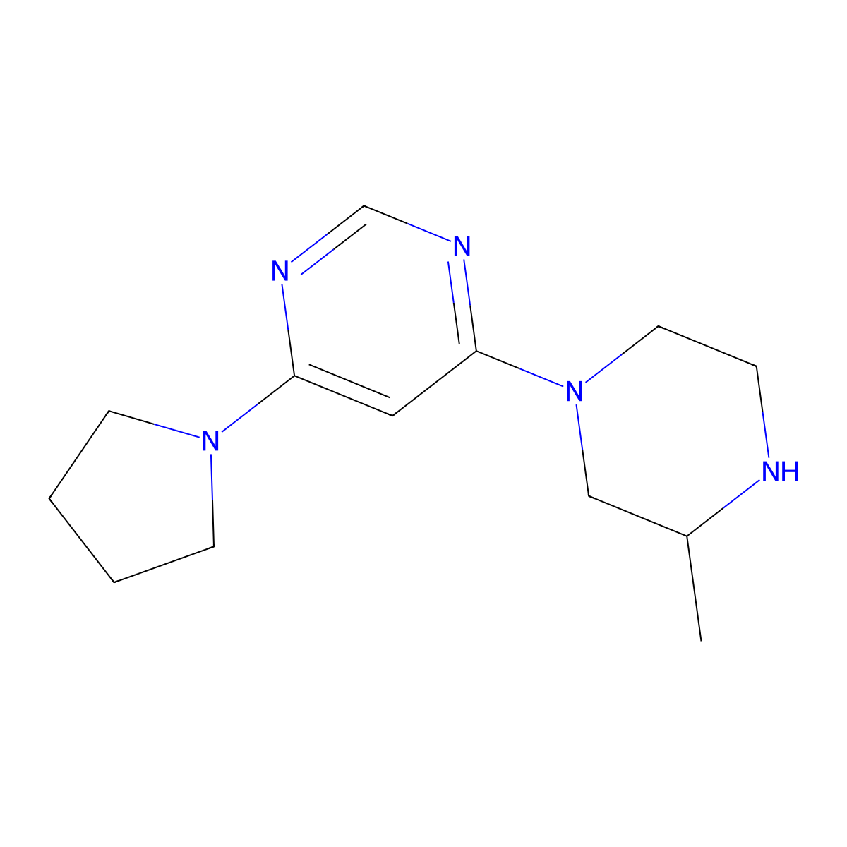 4-(3-Methylpiperazin-1-yl)-6-(pyrrolidin-1-yl)pyrimidine molecular structure, CAS 1774892-06-6