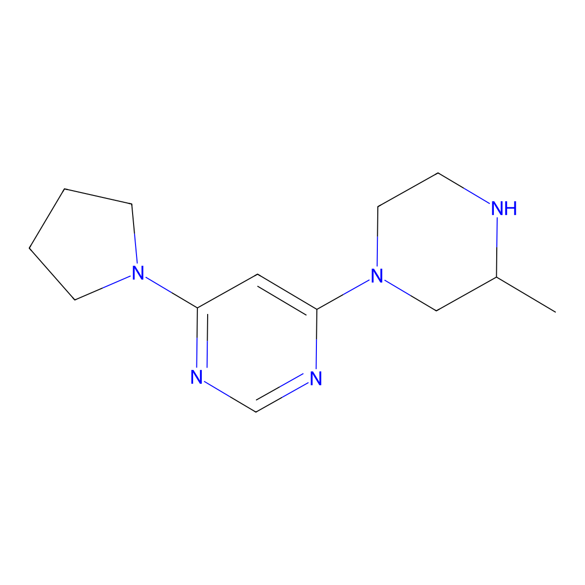4-(3-Methylpiperazin-1-yl)-6-(pyrrolidin-1-yl)pyrimidine molecular structure, CAS 1774892-06-6