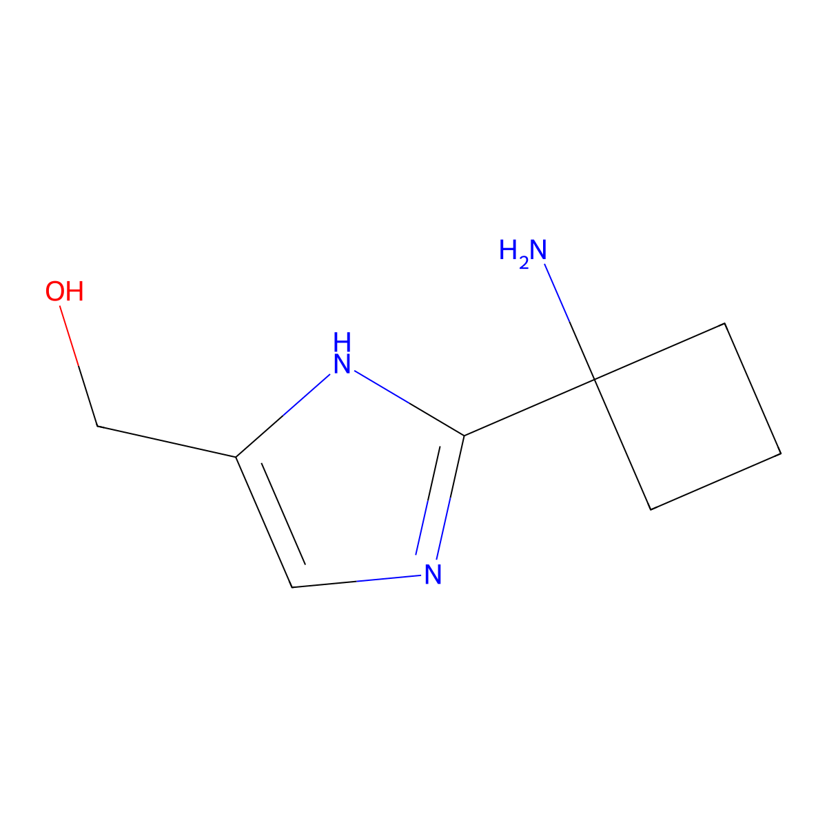 (2-(1-Aminocyclobutyl)-1H-imidazol-4-yl)methanol molecular structure, CAS 1774892-32-8
