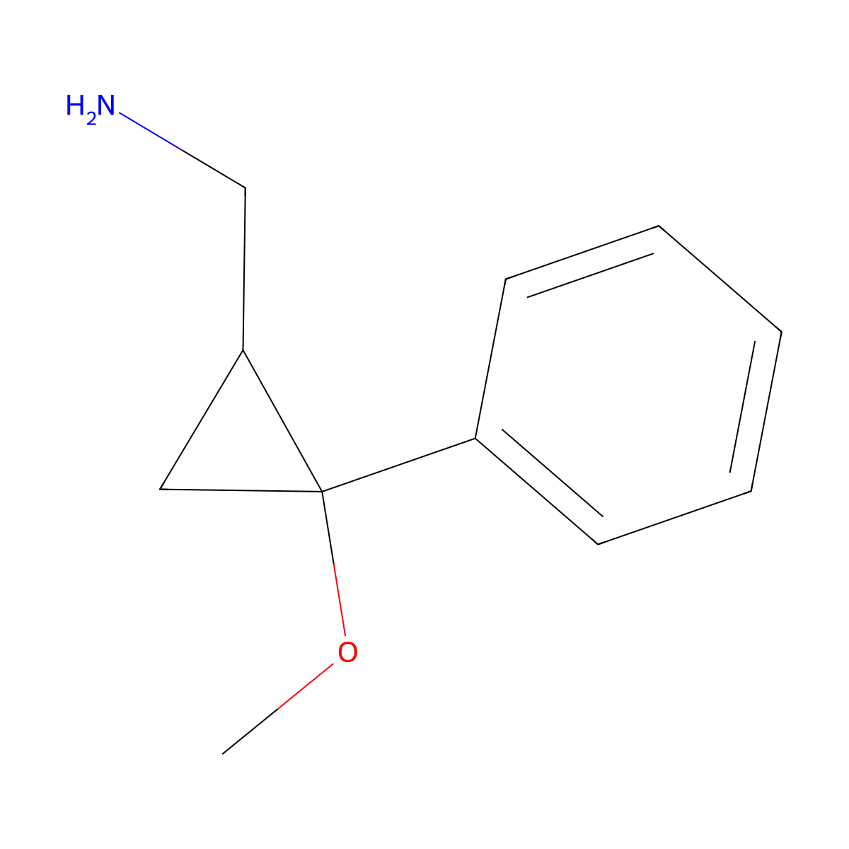 (2-Methoxy-2-phenylcyclopropyl)methanamine molecular structure, CAS 1774892-39-5