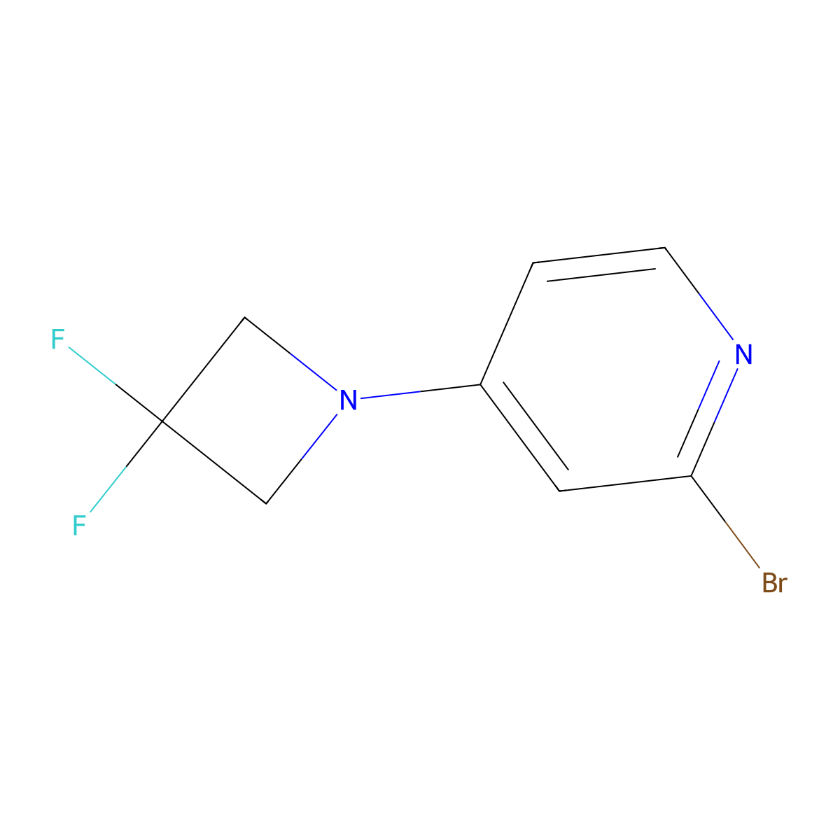 2-Bromo-4-(3,3-difluoroazetidin-1-yl)pyridine molecular structure, CAS 1774894-99-3
