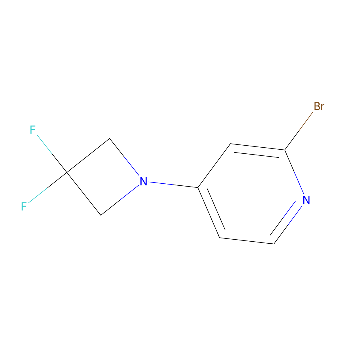 2-Bromo-4-(3,3-difluoroazetidin-1-yl)pyridine molecular structure, CAS 1774894-99-3