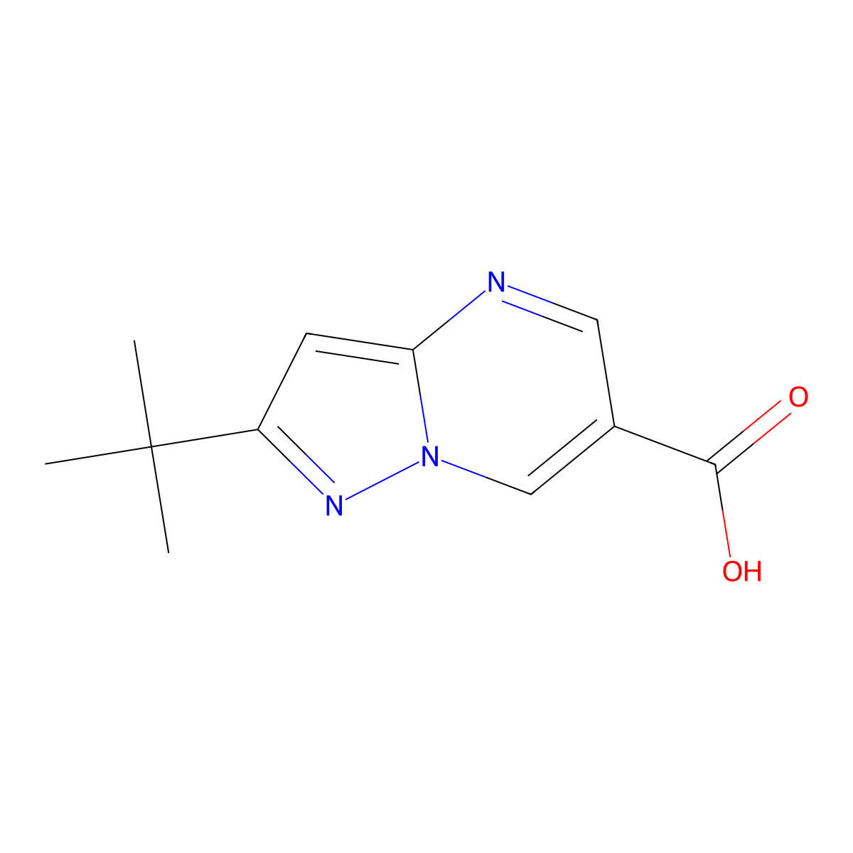 2-tert-Butylpyrazolo[1,5-a]pyrimidine-6-carboxylic acid molecular structure, CAS 1774895-78-1