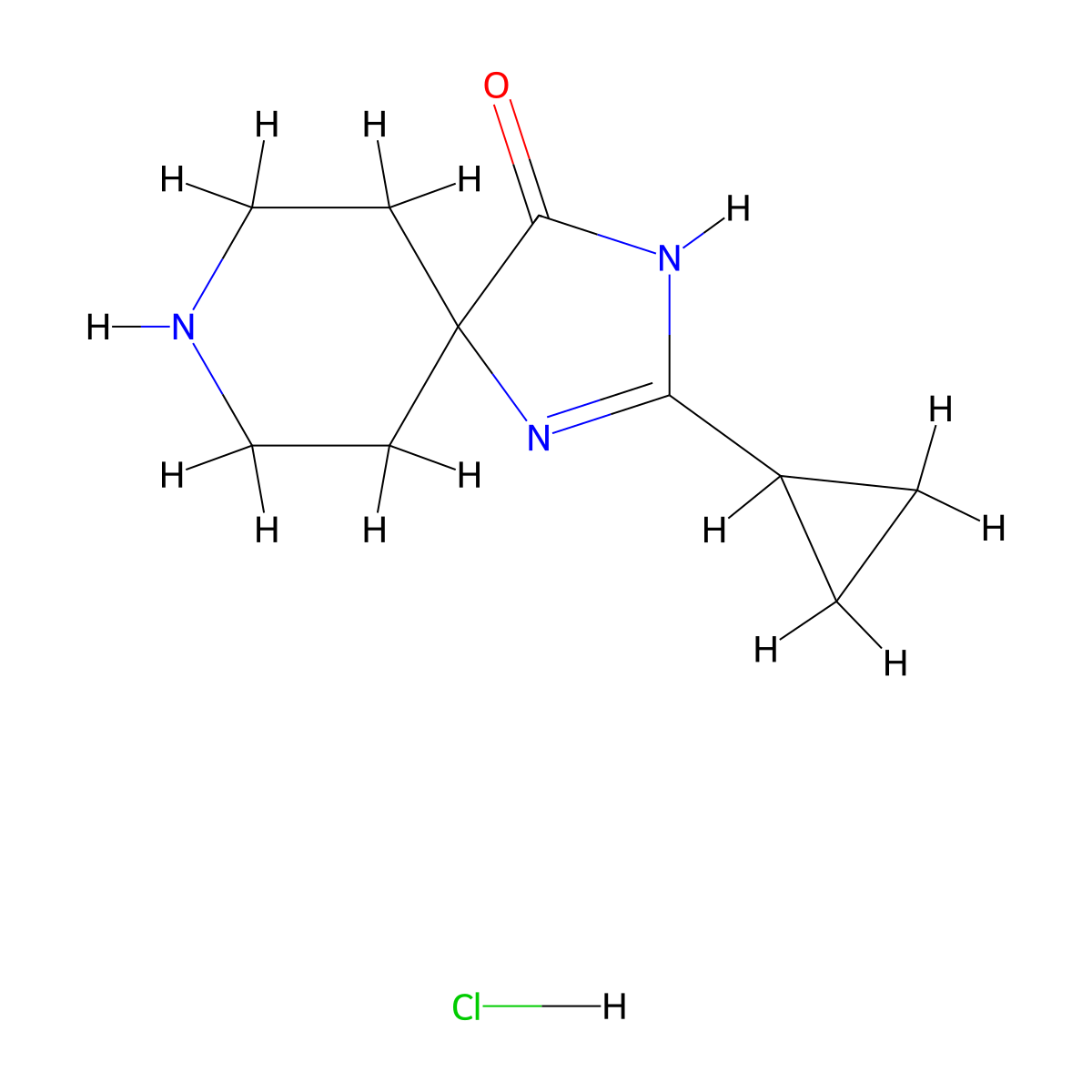 2-Cyclopropyl-1,3,8-triazaspiro[4.5]dec-1-en-4-one hydrochloride molecular structure, CAS 1774895-85-0