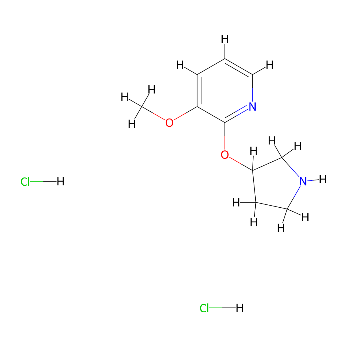 3-Methoxy-2-(pyrrolidin-3-yloxy)pyridine dihydrochloride molecular structure, CAS 1774895-88-3
