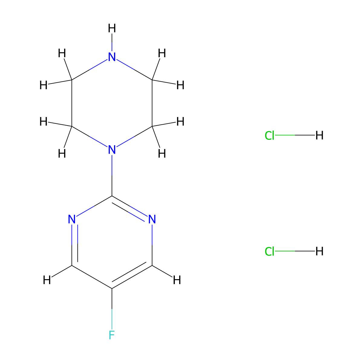 5-Fluoro-2-(piperazin-1-yl)pyrimidine dihydrochloride molecular structure, CAS 1774896-23-9