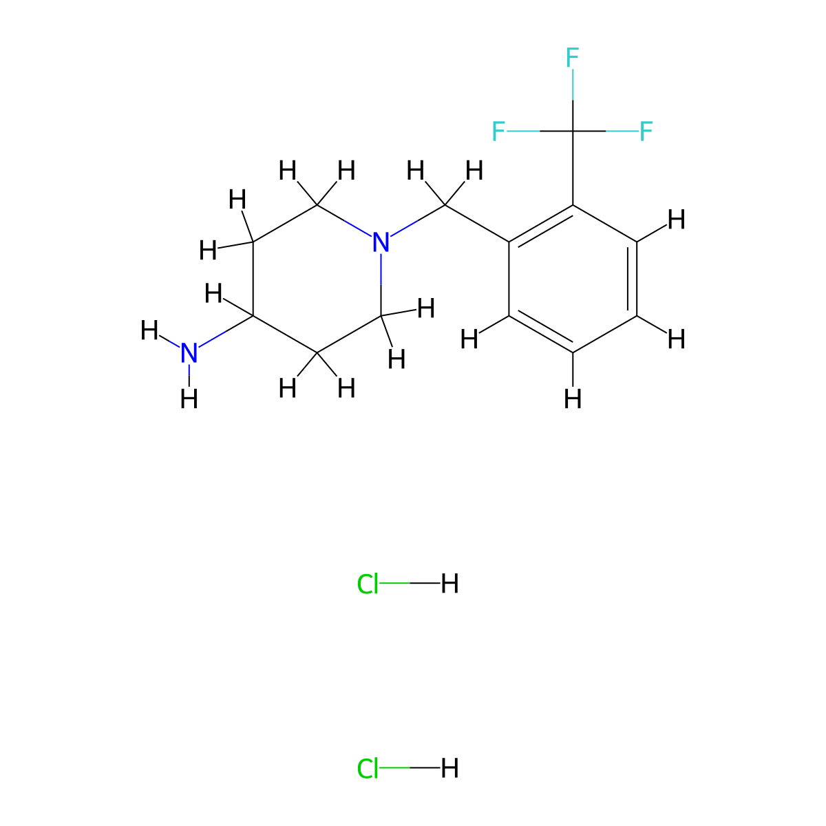 1-[2-(Trifluoromethyl)benzyl]piperidin-4-amine dihydrochloride molecular structure, CAS 1774896-59-1