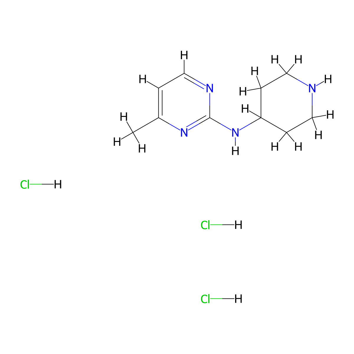 4-Methyl-N-(piperidin-4-yl)pyrimidin-2-amine trihydrochloride molecular structure, CAS 1774896-69-3