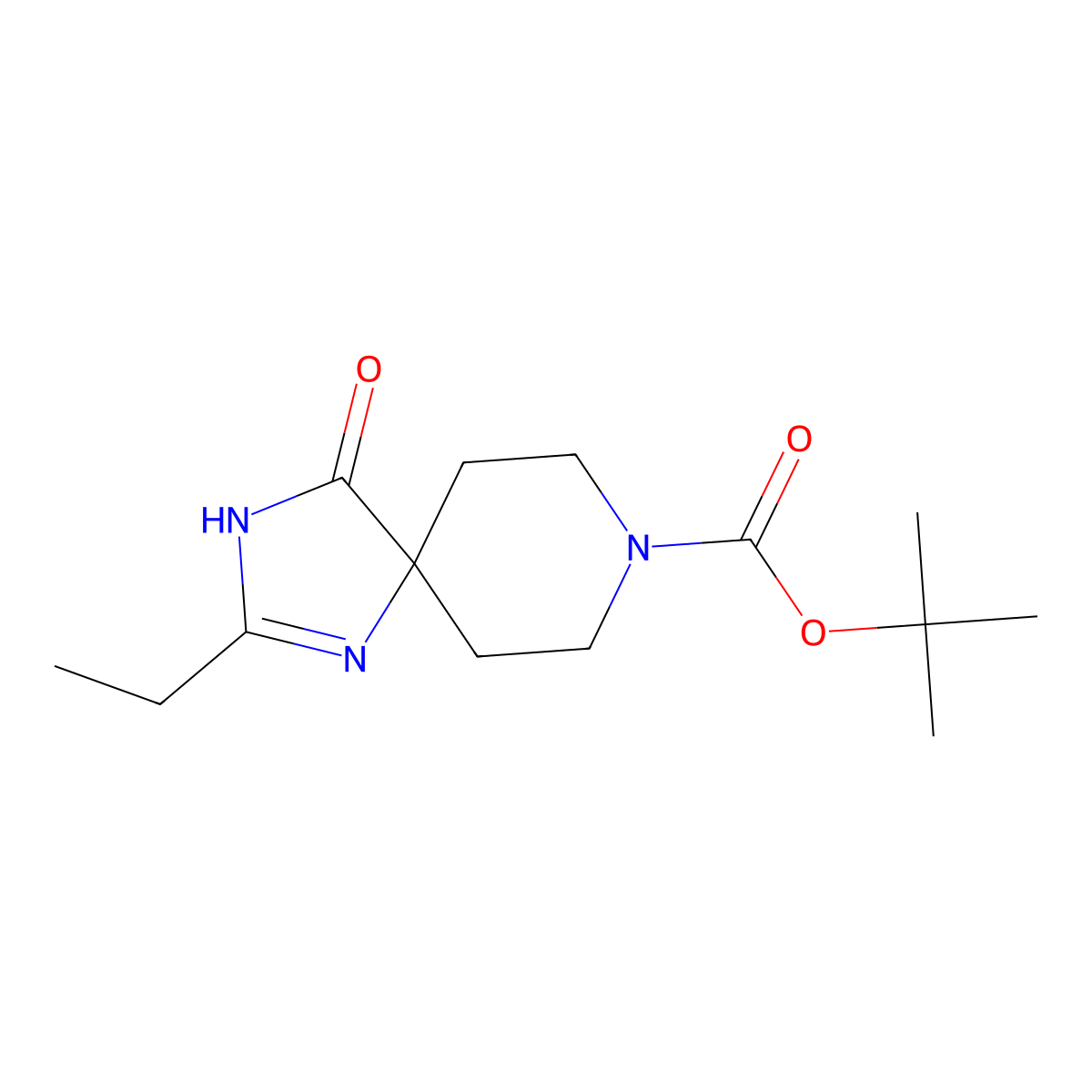 tert-Butyl 2-ethyl-4-oxo-1,3,8-triazaspiro[4.5]dec-1-ene-8-carboxylate molecular structure, CAS 1774897-11-8