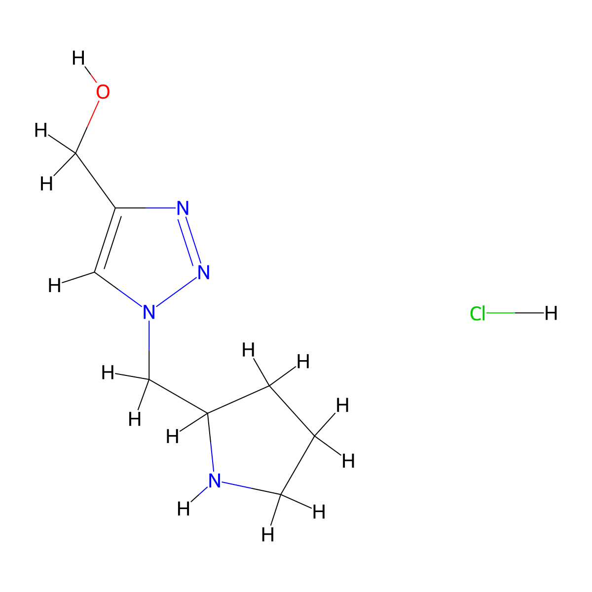 [1-(Pyrrolidin-2-ylmethyl)-1H-1,2,3-triazol-4-yl]methanol hydrochloride molecular structure, CAS 1774897-17-4