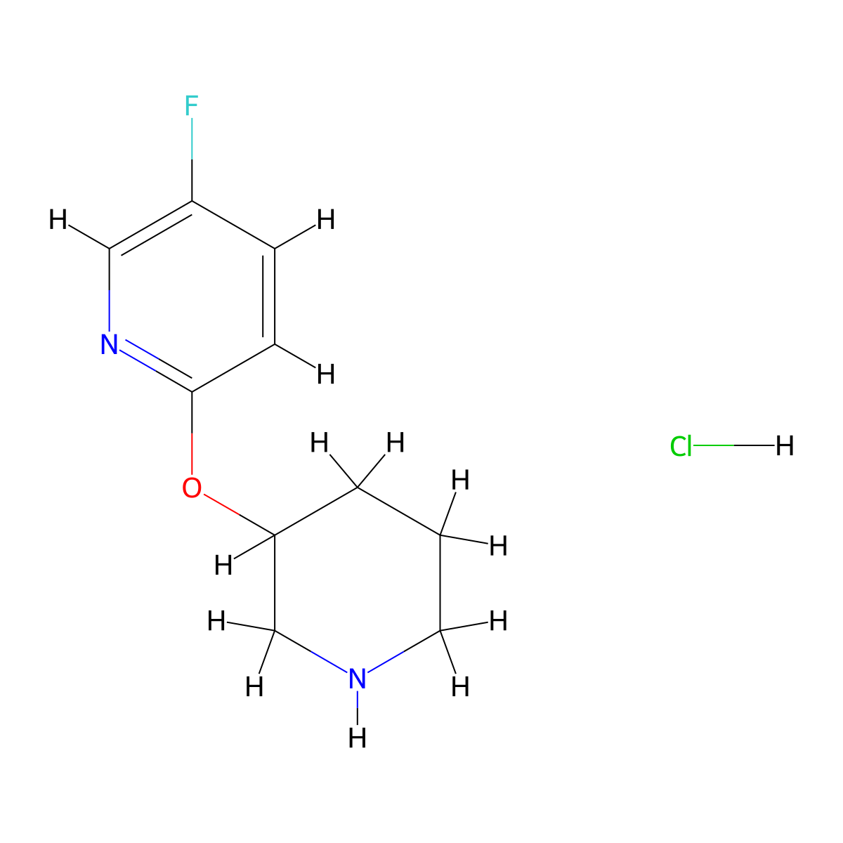 5-Fluoro-2-(piperidin-3-yloxy)pyridine hydrochloride molecular structure, CAS 1774897-18-5