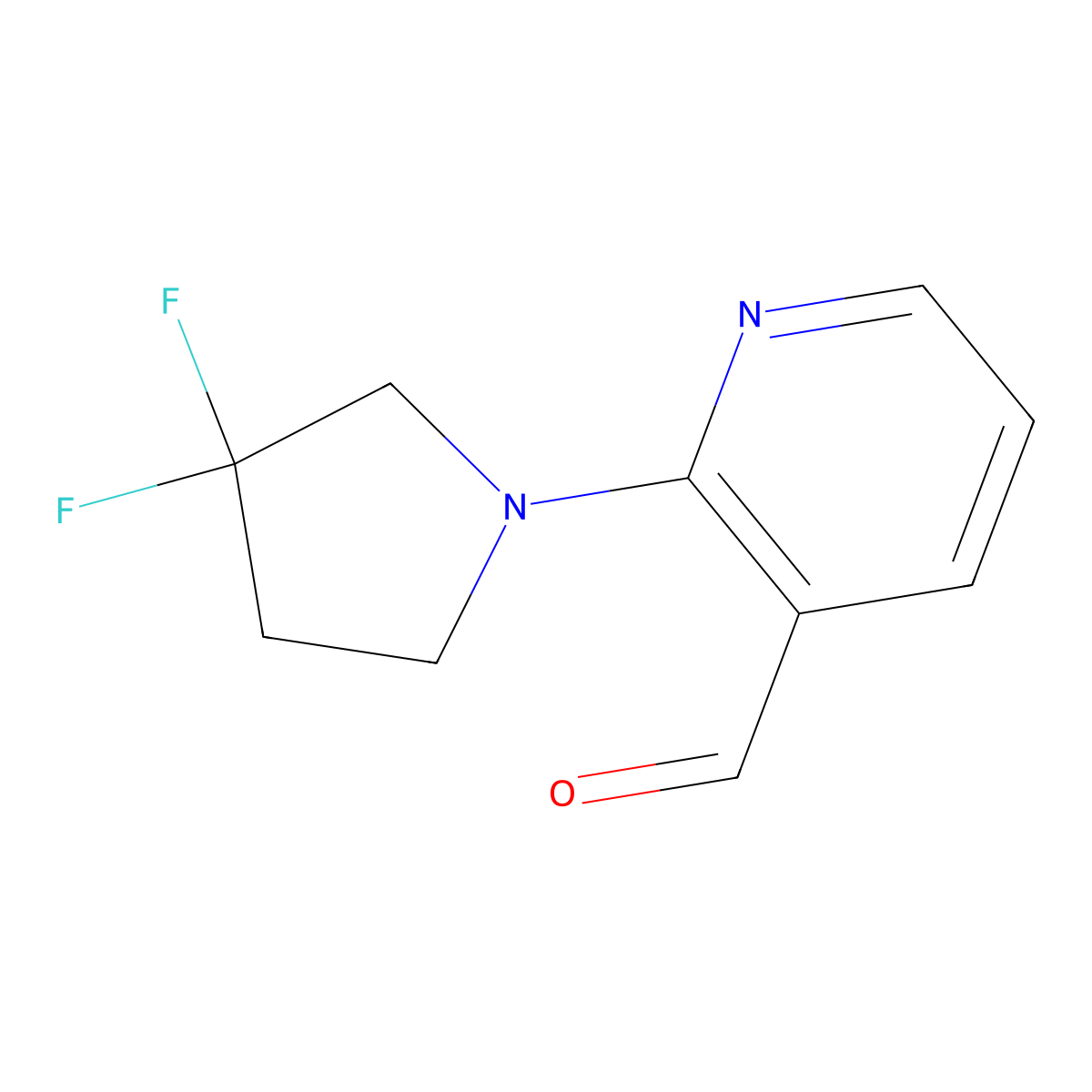 2-(3,3-Difluoropyrrolidin-1-yl)nicotinaldehyde molecular structure, CAS 1774897-24-3