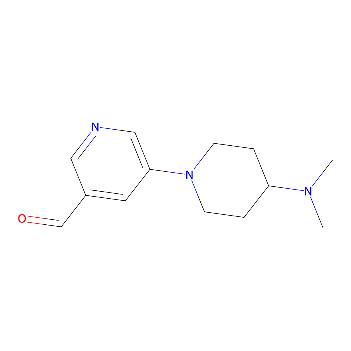 5-(4-(Dimethylamino)piperidin-1-yl)nicotinaldehyde molecular structure, CAS 1774897-37-8
