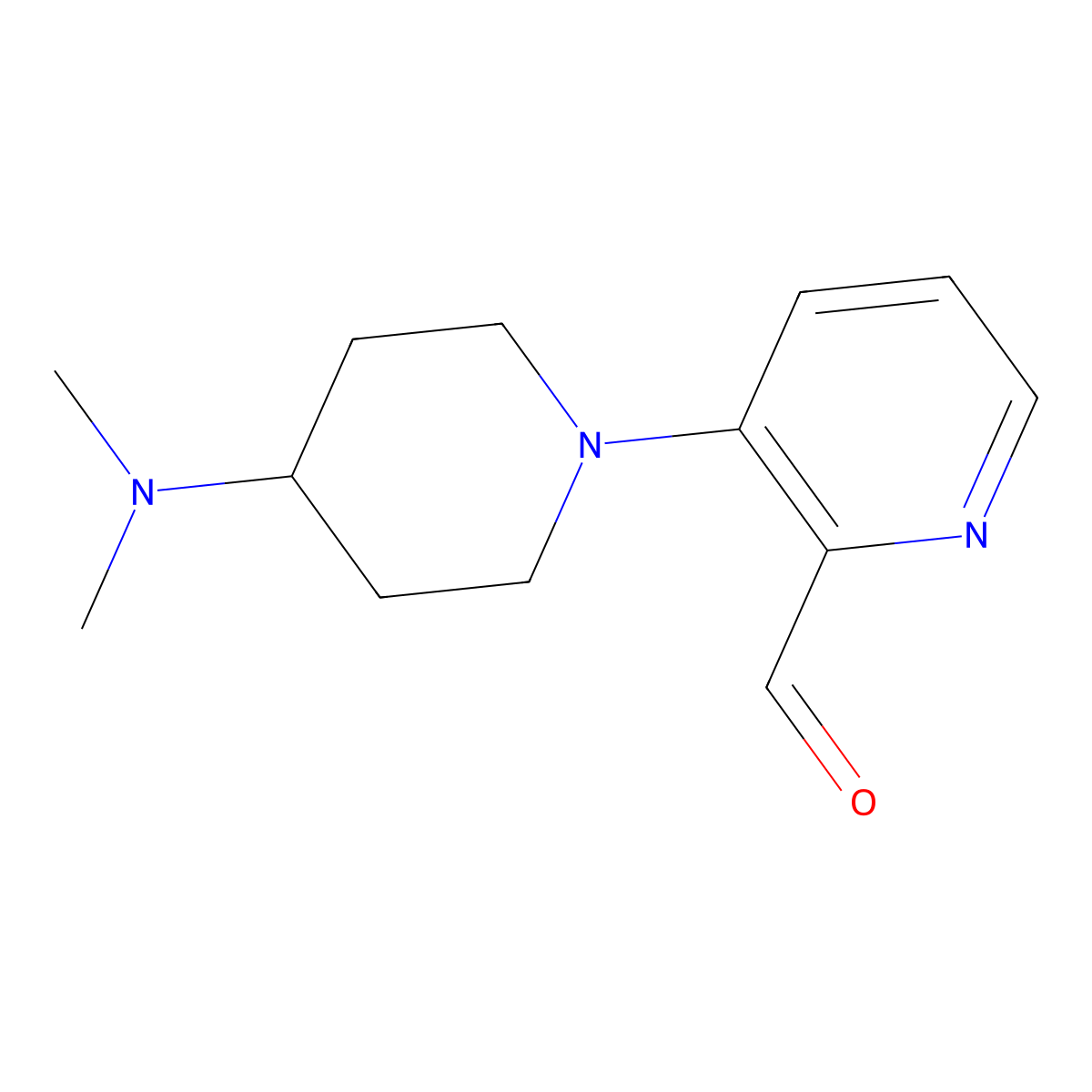 3-(4-(Dimethylamino)piperidin-1-yl)picolinaldehyde molecular structure, CAS 1774897-39-0