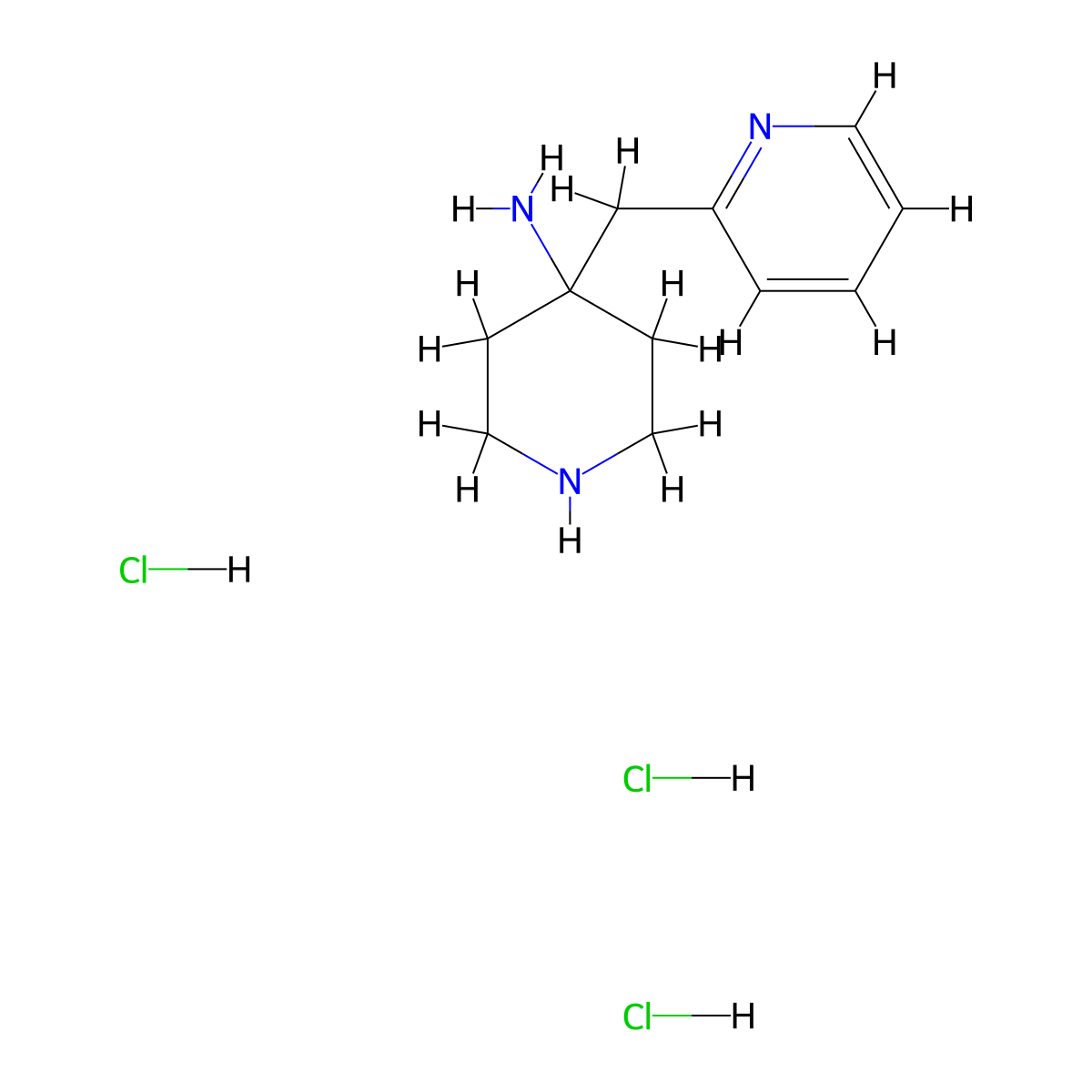 4-(Pyridin-2-ylmethyl)piperidin-4-amine trihydrochloride molecular structure, CAS 1774897-43-6