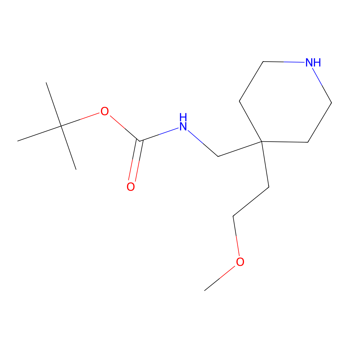 tert-Butyl [4-(2-methoxyethyl)piperidin-4-yl]methylcarbamate molecular structure, CAS 1774897-54-9