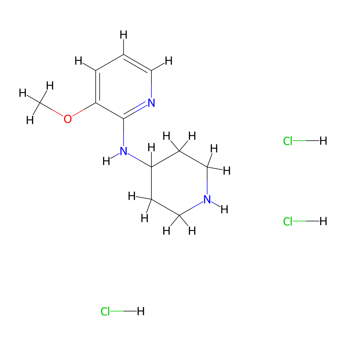 3-Methoxy-N-(piperidin-4-yl)pyridin-2-amine trihydrochloride molecular structure, CAS 1774897-68-5