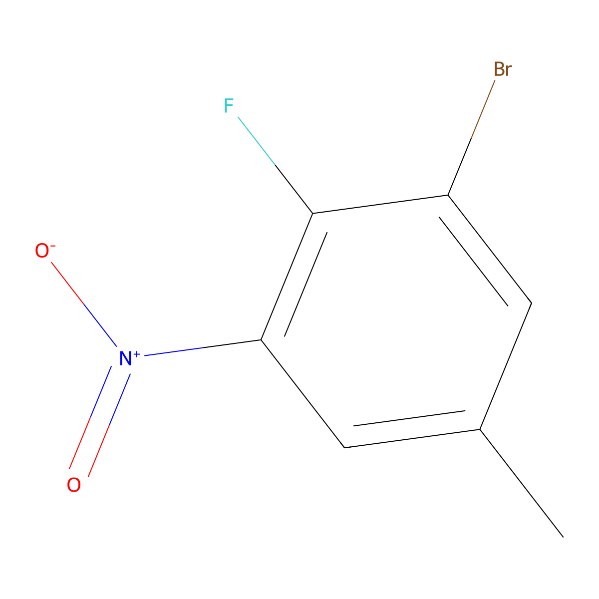 3-Bromo-4-fluoro-5-nitrotoluene molecular structure, CAS 1774898-10-0
