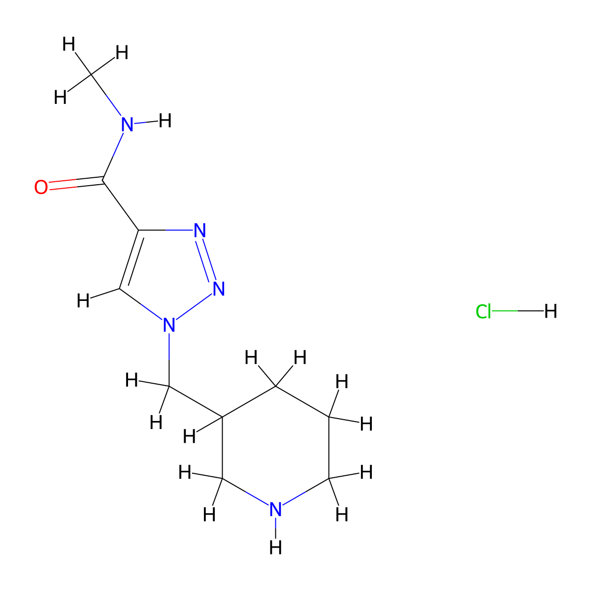 N-Methyl-1-(piperidin-3-ylmethyl)-1H-1,2,3-triazole-4-carboxamide hydrochloride molecular structure, CAS 1774898-45-1
