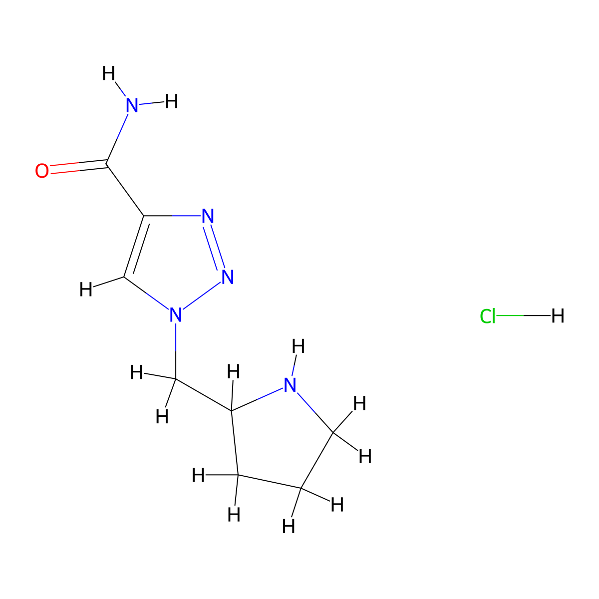 1-(Pyrrolidin-2-ylmethyl)-1H-1,2,3-triazole-4-carboxamide hydrochloride molecular structure, CAS 1774898-50-8