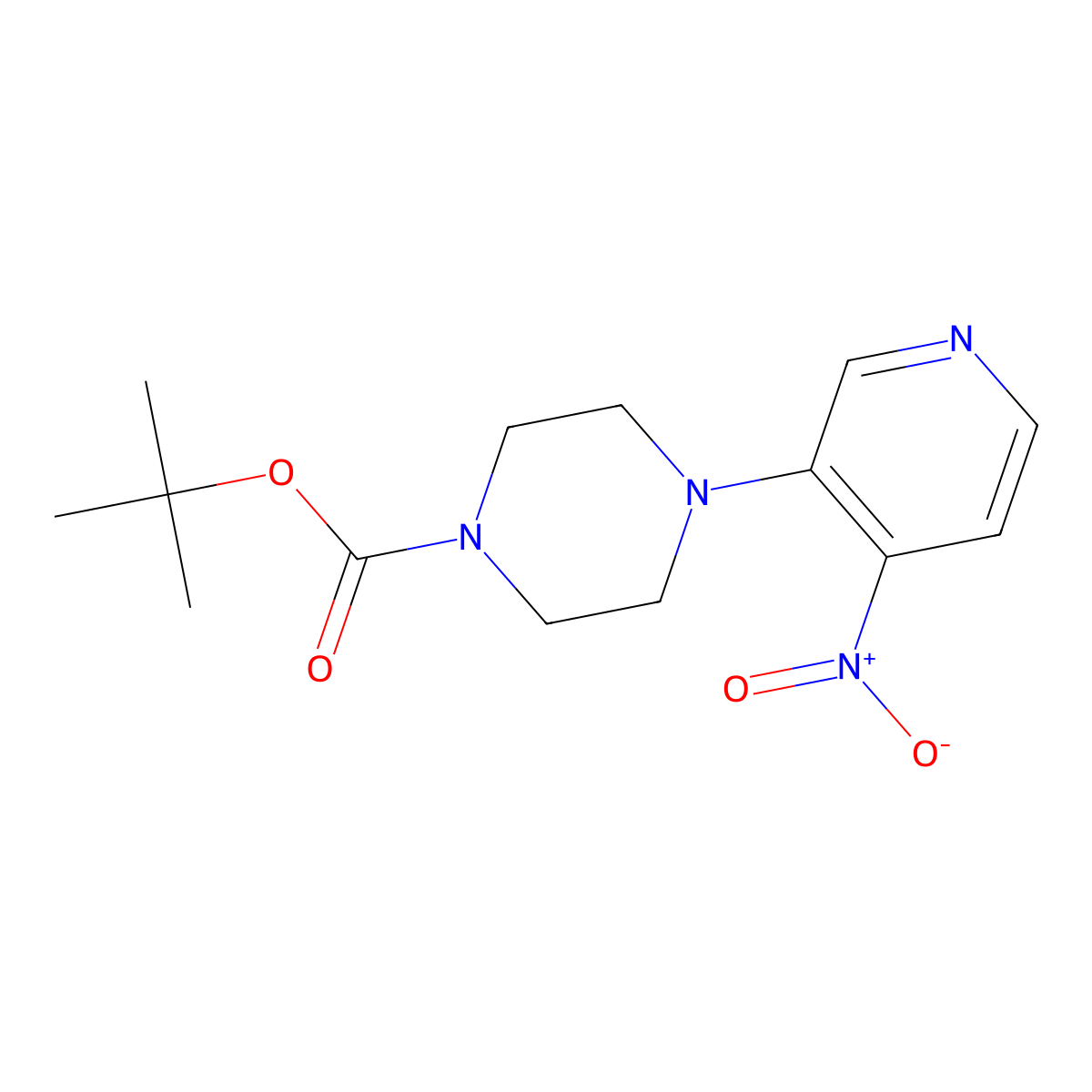 tert-Butyl 4-(4-nitropyridin-3-yl)piperazine-1-carboxylate molecular structure, CAS 1774898-55-3