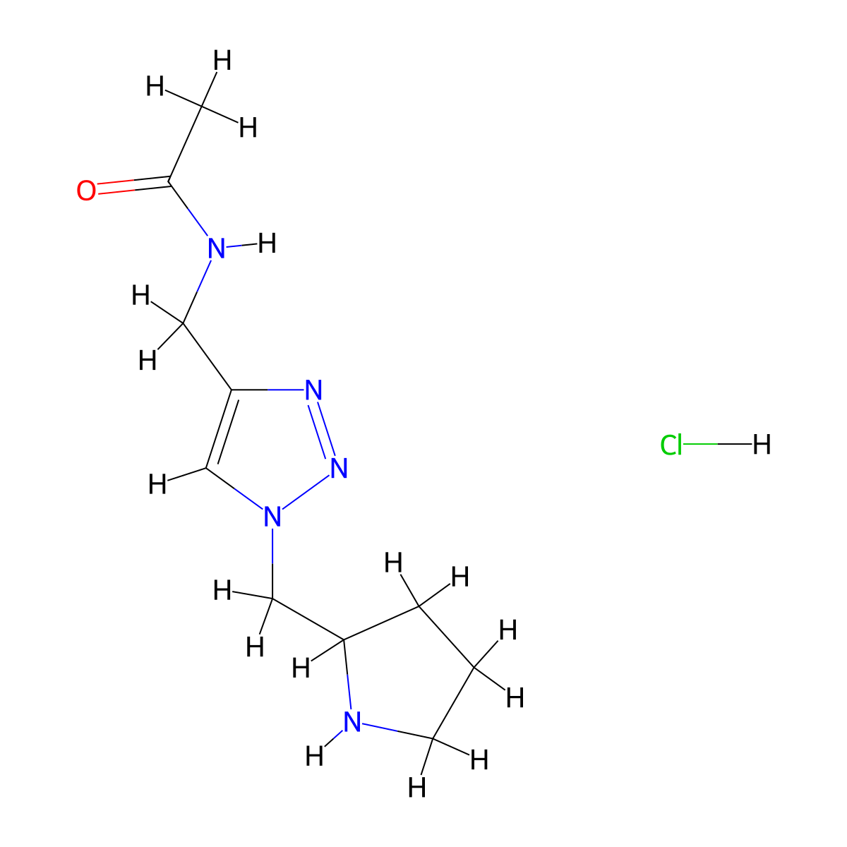 N-{[1-(Pyrrolidin-2-ylmethyl)-1H-1,2,3-triazol-4-yl]methyl}acetamide hydrochloride molecular structure, CAS 1774898-59-7