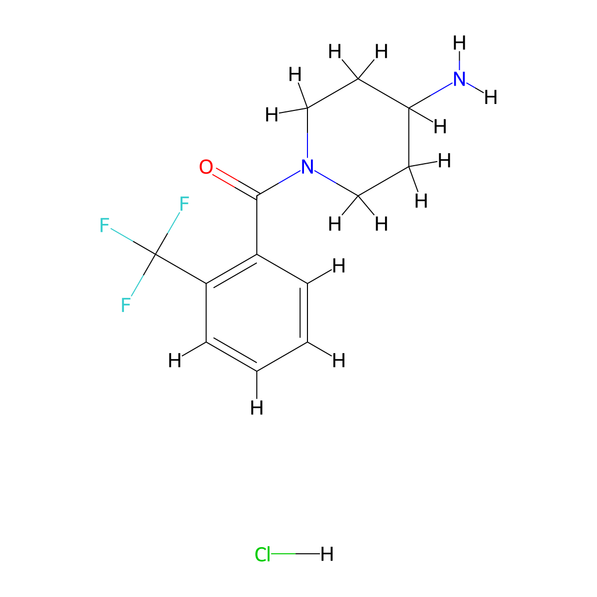 (4-Aminopiperidin-1-yl)[2-(trifluoromethyl)phenyl]methanone hydrochloride molecular structure, CAS 1774898-61-1