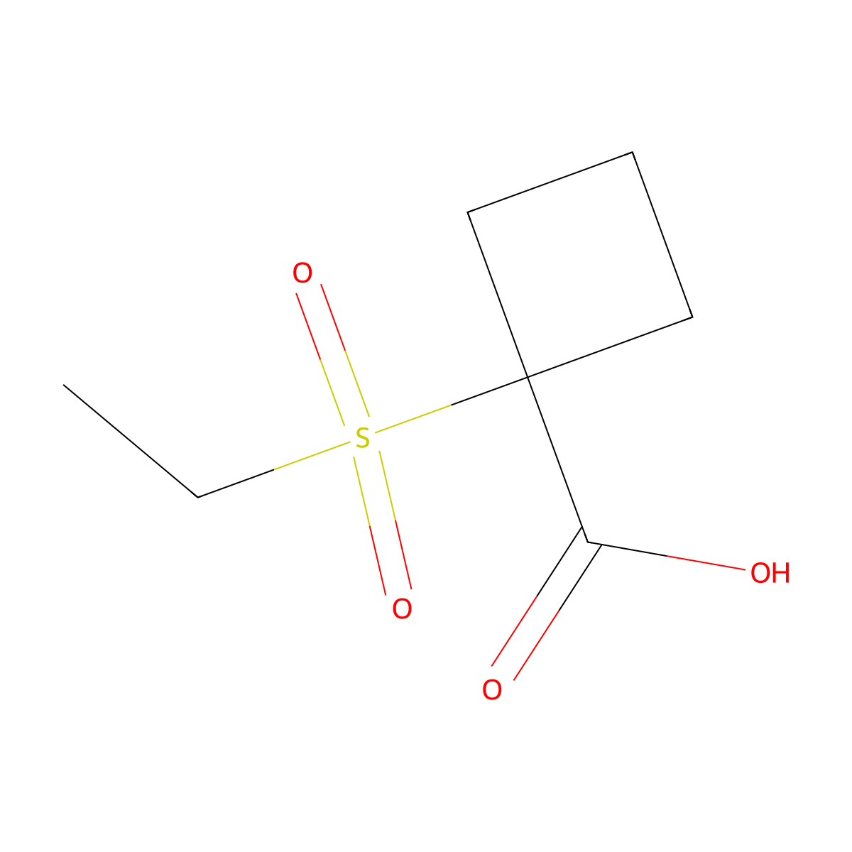 1-(Ethanesulfonyl)cyclobutane-1-carboxylic acid molecular structure, CAS 1774898-64-4