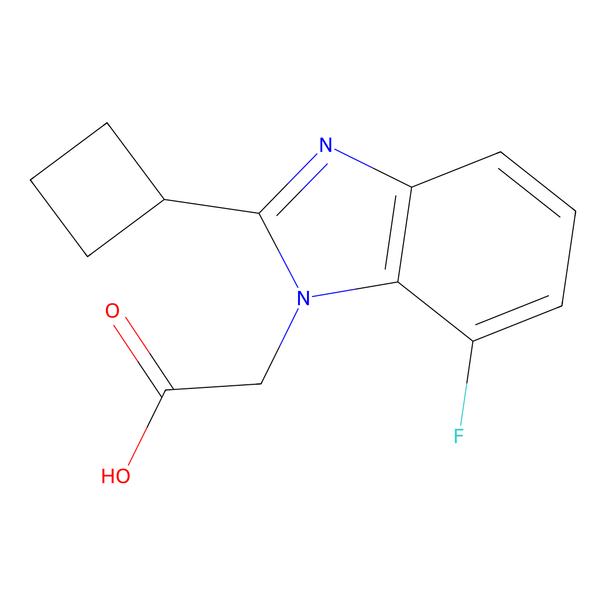 2-(2-Cyclobutyl-7-fluoro-1H-benzo[d]imidazol-1-yl)acetic acid molecular structure, CAS 1774898-65-5