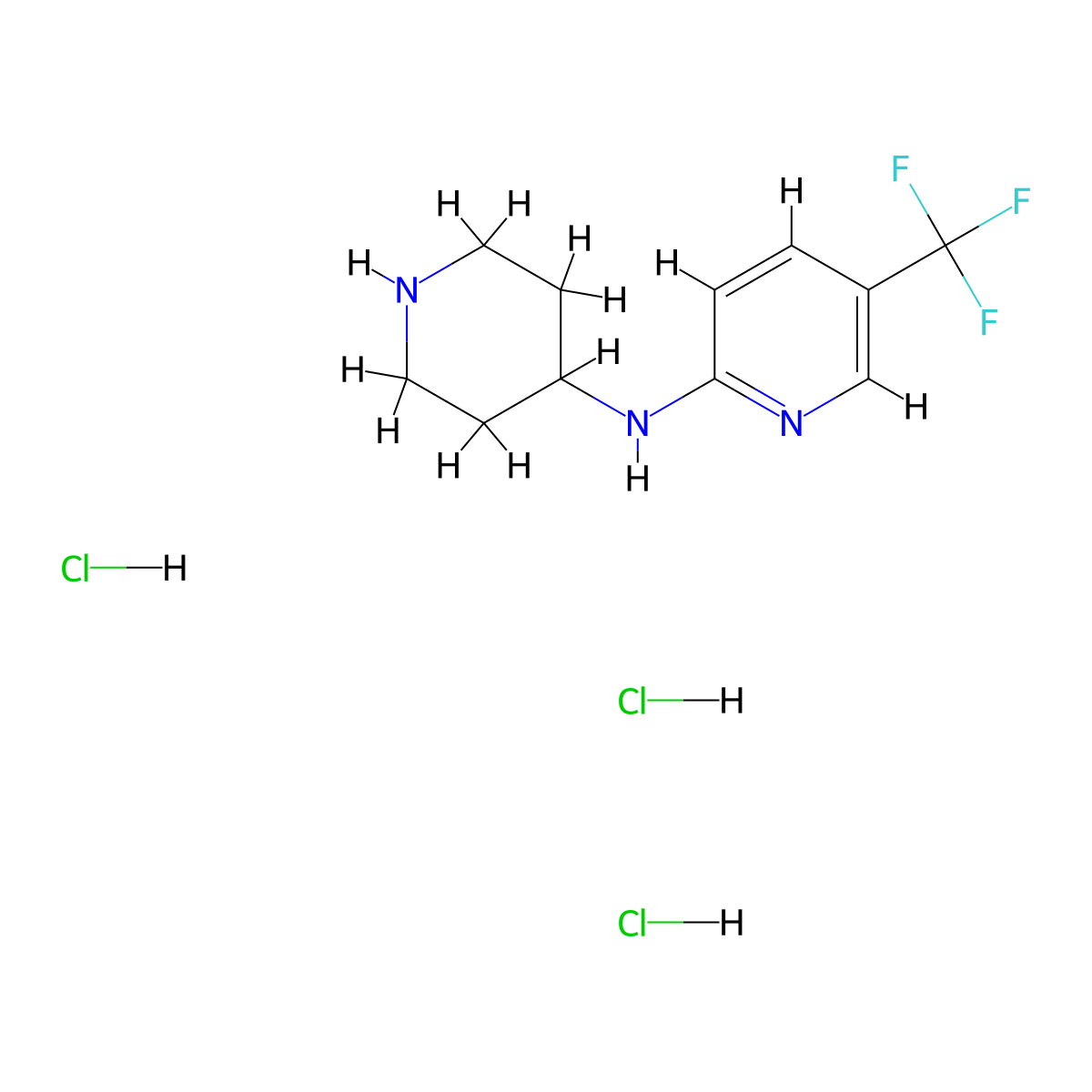 N-(Piperidin-4-yl)-5-(trifluoromethyl)pyridin-2-amine trihydrochloride molecular structure, CAS 1774898-81-5