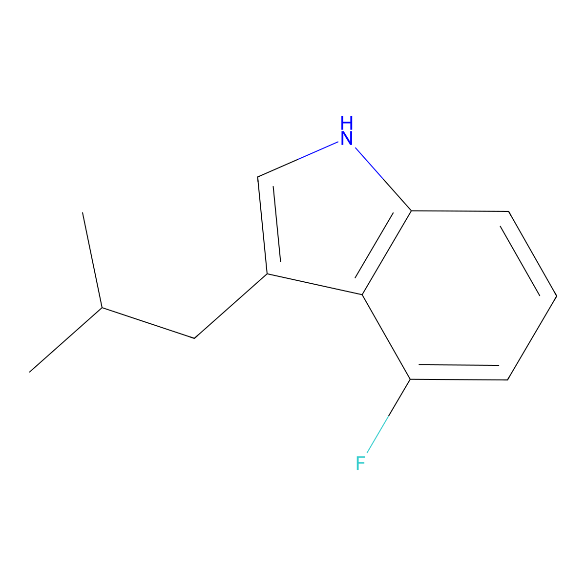 4-Fluoro-3-isobutyl-1H-indole molecular structure, CAS 1774898-85-9