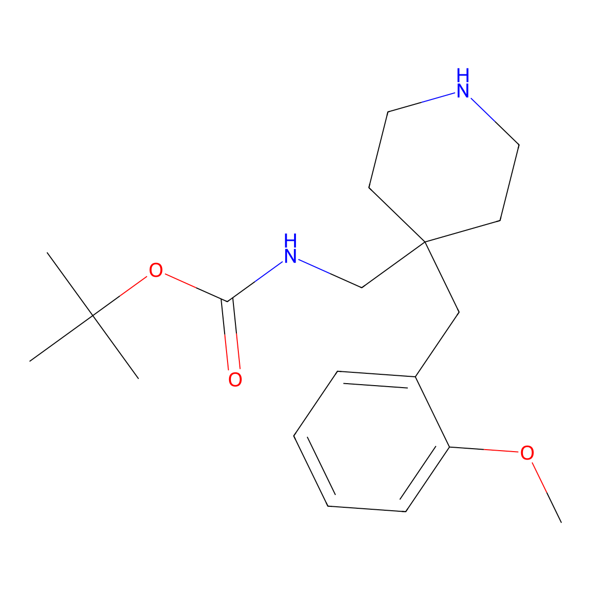 tert-Butyl [4-(2-methoxybenzyl)piperidin-4-yl]methylcarbamate molecular structure, CAS 1774898-87-1