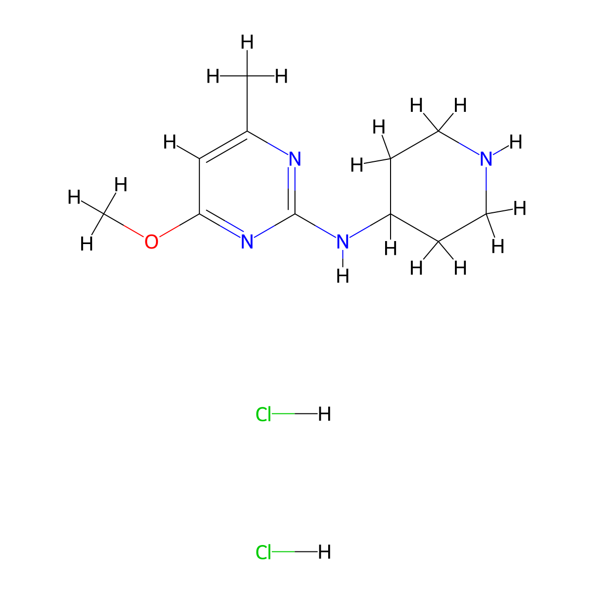 4-Methoxy-6-methyl-N-(piperidin-4-yl)pyrimidin-2-amine dihydrochloride molecular structure, CAS 1774898-95-1