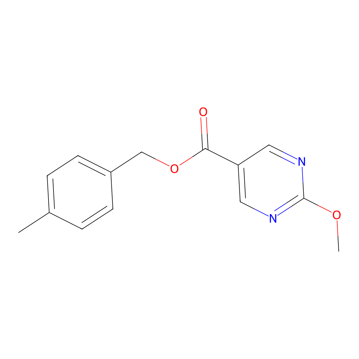 4-Methylbenzyl 2-methoxypyrimidine-5-carboxylate molecular structure, CAS 1774900-71-8