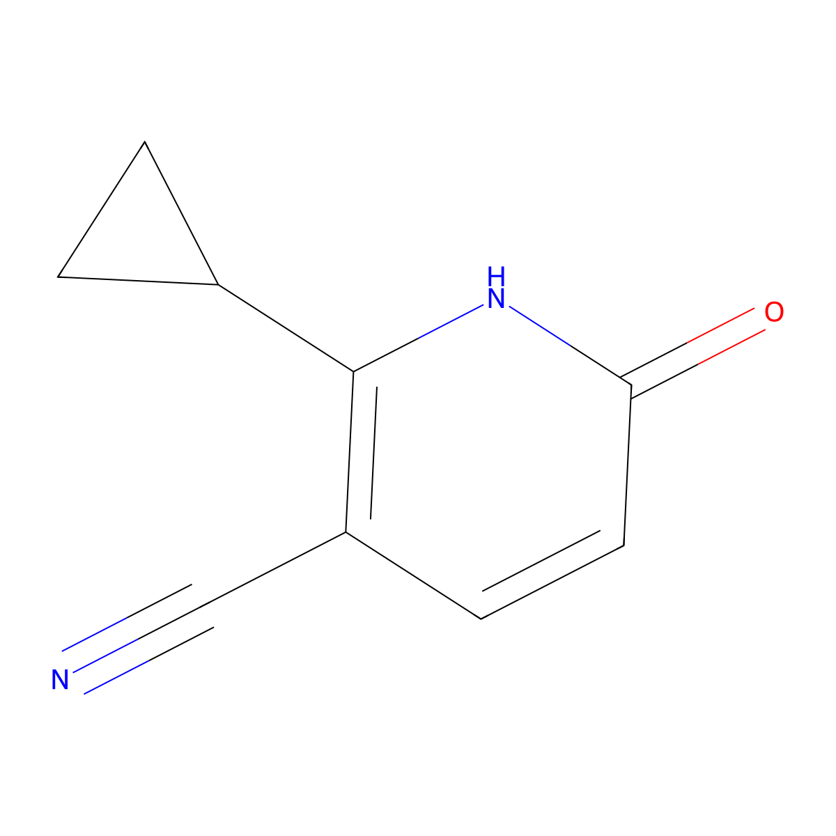 2-Cyclopropyl-6-oxo-1,6-dihydropyridine-3-carbonitrile molecular structure, CAS 1774901-03-9