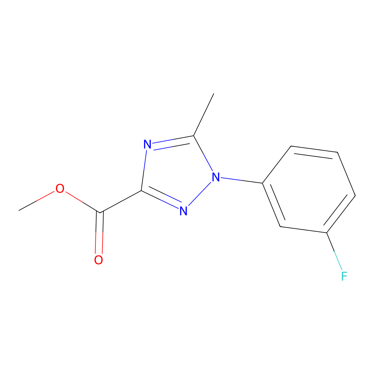 methyl 1-(3-fluorophenyl)-5-methyl-1H-1,2,4-triazole-3-carboxylate molecular structure, CAS 1774901-06-2