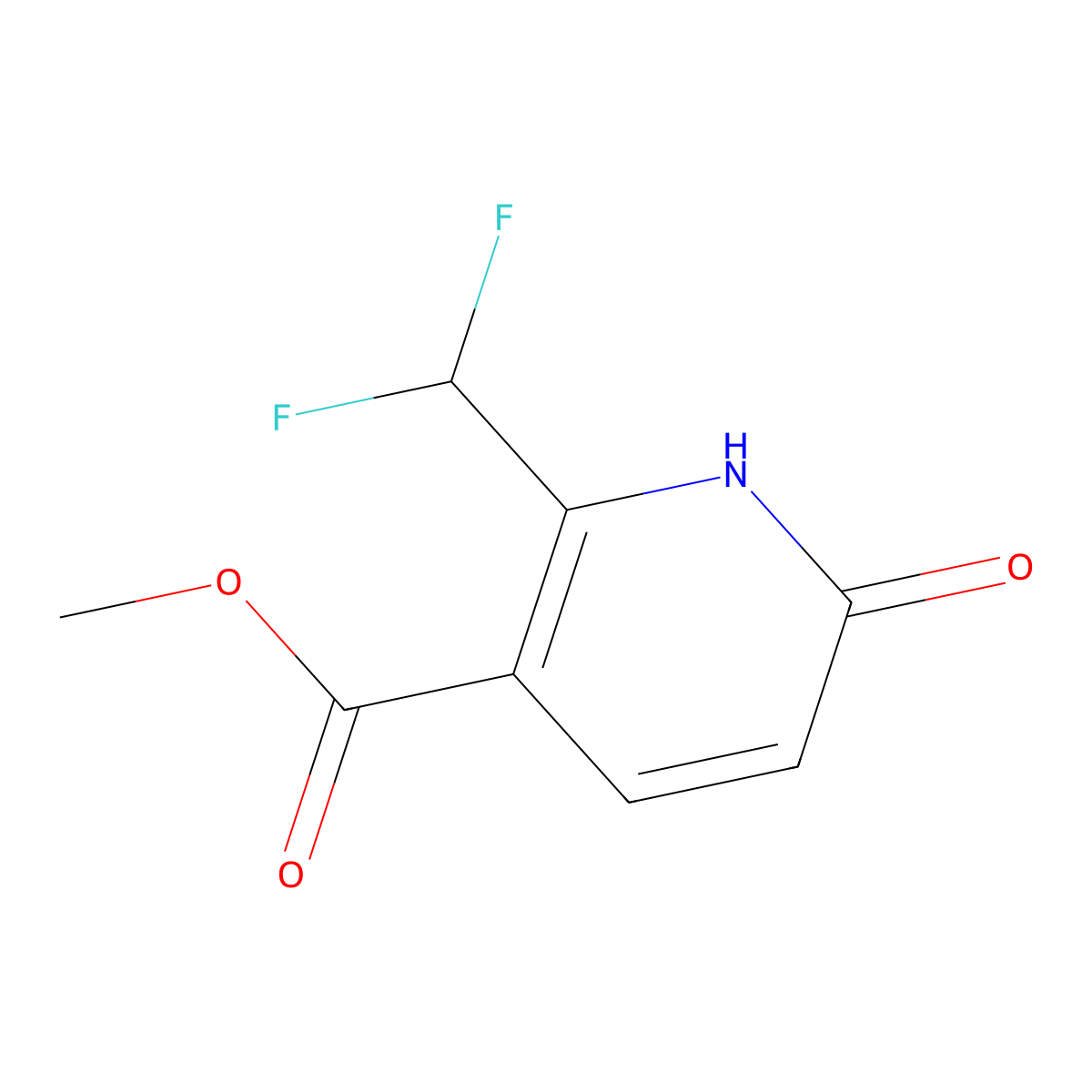 Methyl 2-(difluoromethyl)-6-oxo-1,6-dihydropyridine-3-carboxylate molecular structure, CAS 1774901-13-1