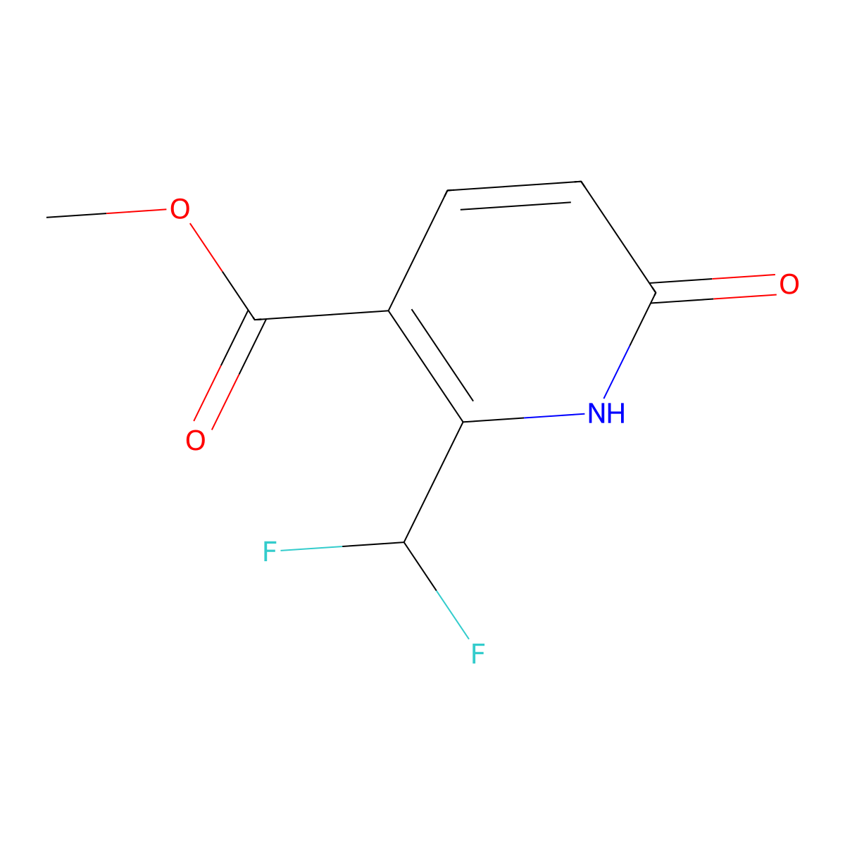 Methyl 2-(difluoromethyl)-6-oxo-1,6-dihydropyridine-3-carboxylate molecular structure, CAS 1774901-13-1
