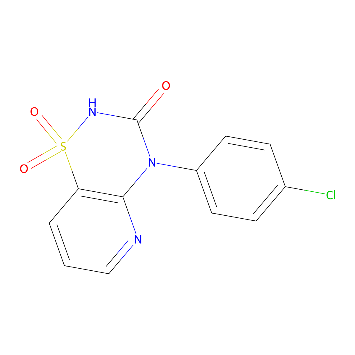 4-(4-chlorophenyl)-2H-pyrido[2,3-e][1,2,4]thiadiazin-3(4H)-one 1,1-dioxide molecular structure, CAS 1774901-14-2