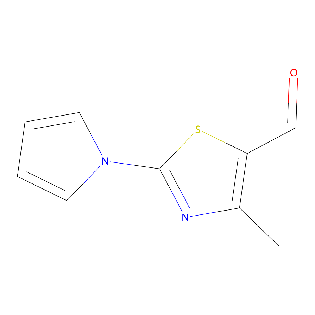 4-methyl-2-(1H-pyrrol-1-yl)-1,3-thiazole-5-carbaldehyde molecular structure, CAS 1774901-15-3